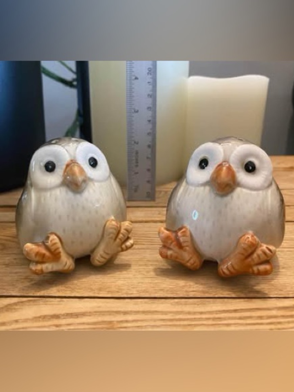 Vintage Fitz and Floyd Ceramic Chubby Owl Salt & Pepper Shakers - Japan